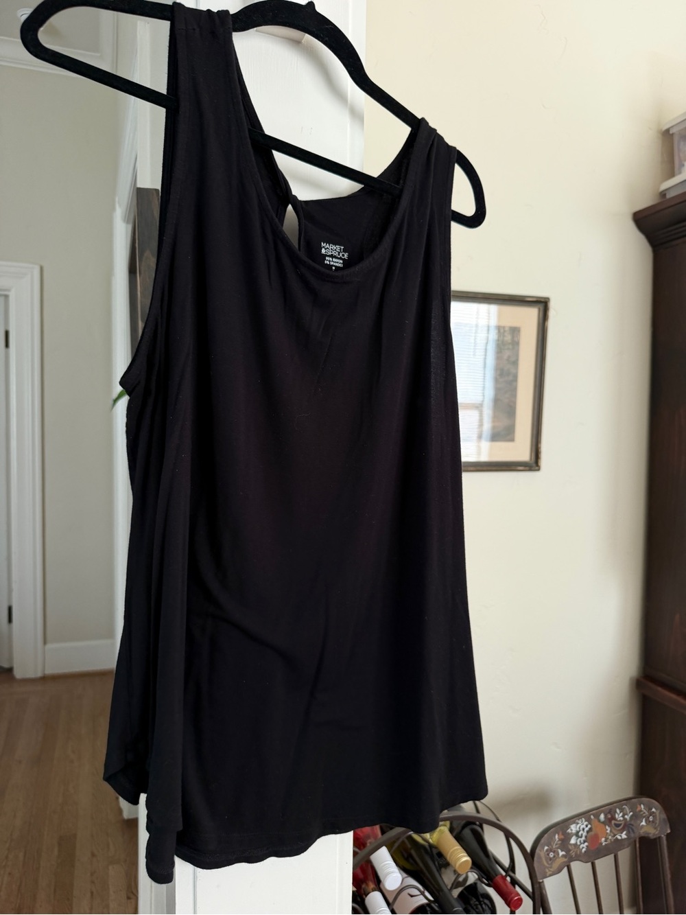 Market & Spruce Black Relaxed Racerback Tank